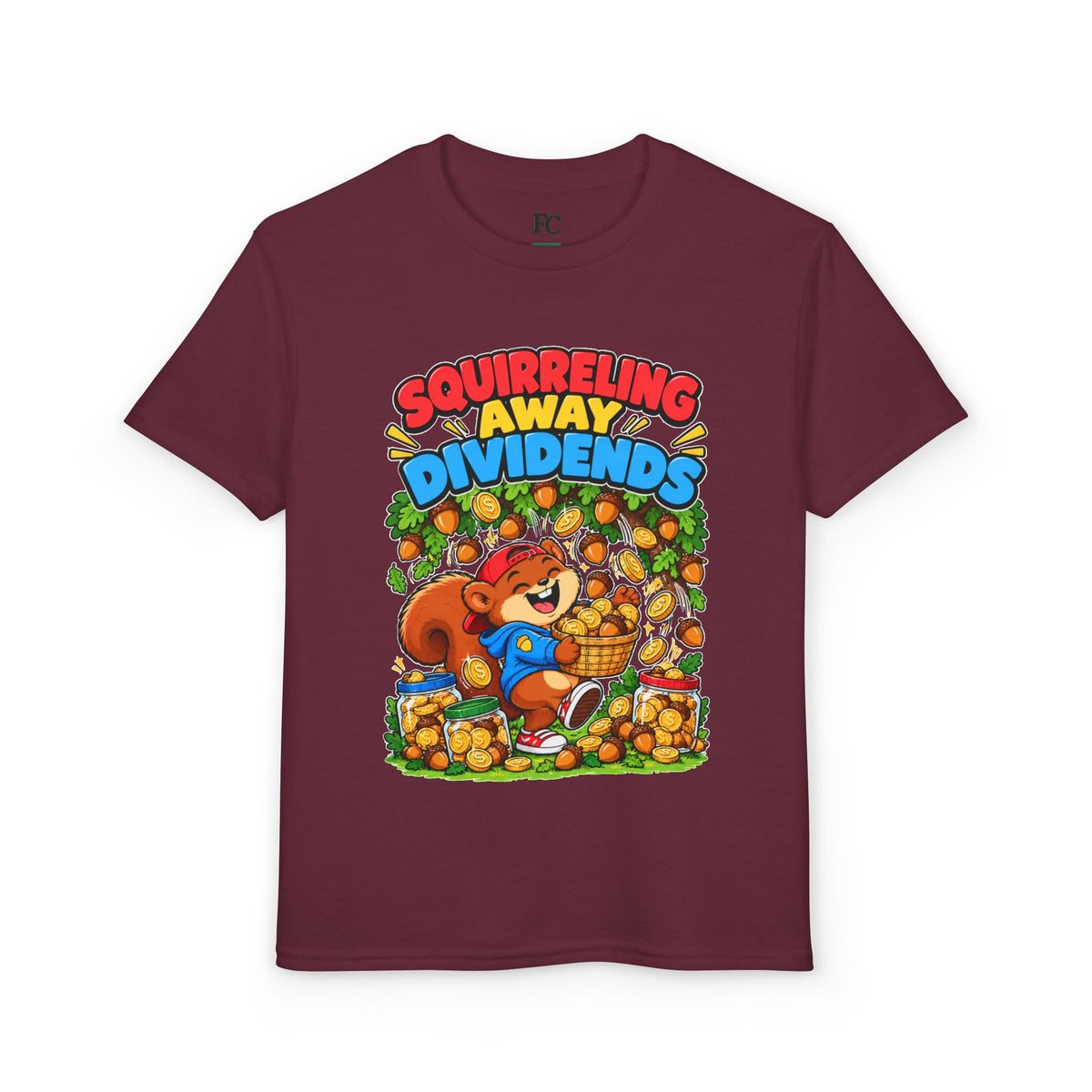 SQUIRRELING AWAY DIVIDENDS. Youth Tee | Funny Finance Kids Clothing