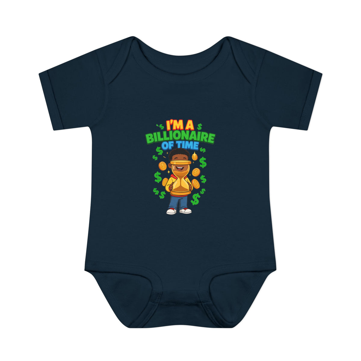 I'M A BILLIONAIRE OF TIME. Girls' Baby Bodysuit | Funny Finance Kids Clothing
