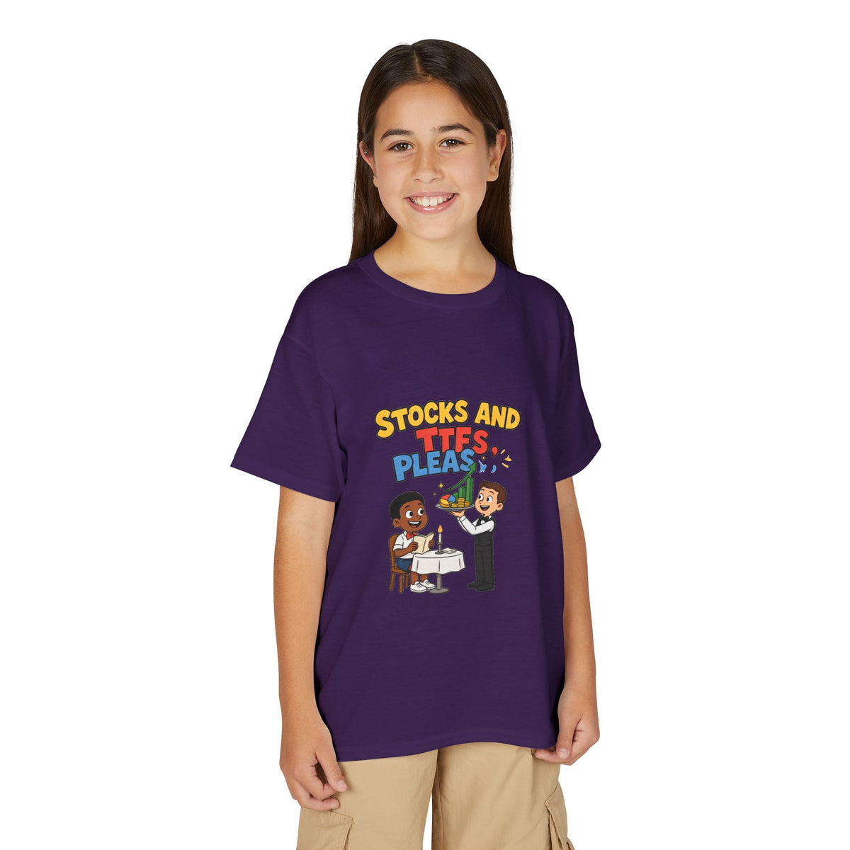 STOCKS AND ETFS, PLEASE. Boys' Youth Tee | Funny Finance Kids Clothing