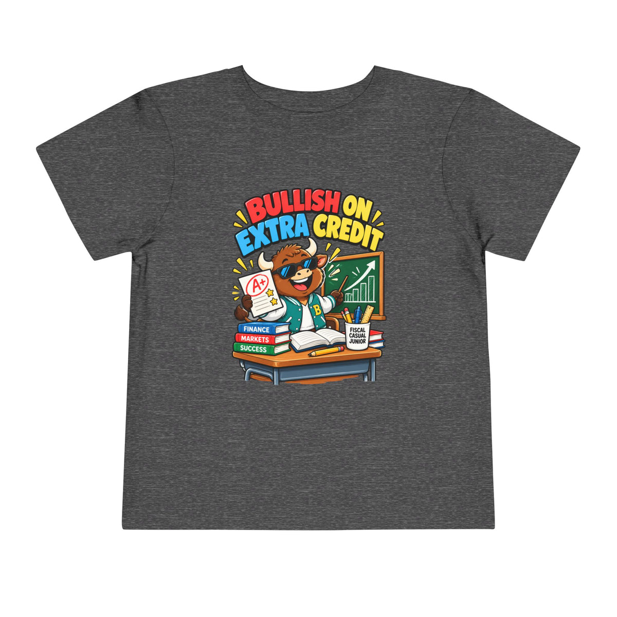BULLISH ON EXTRA CREDIT. Toddler Tee | Funny Finance Kids Clothing