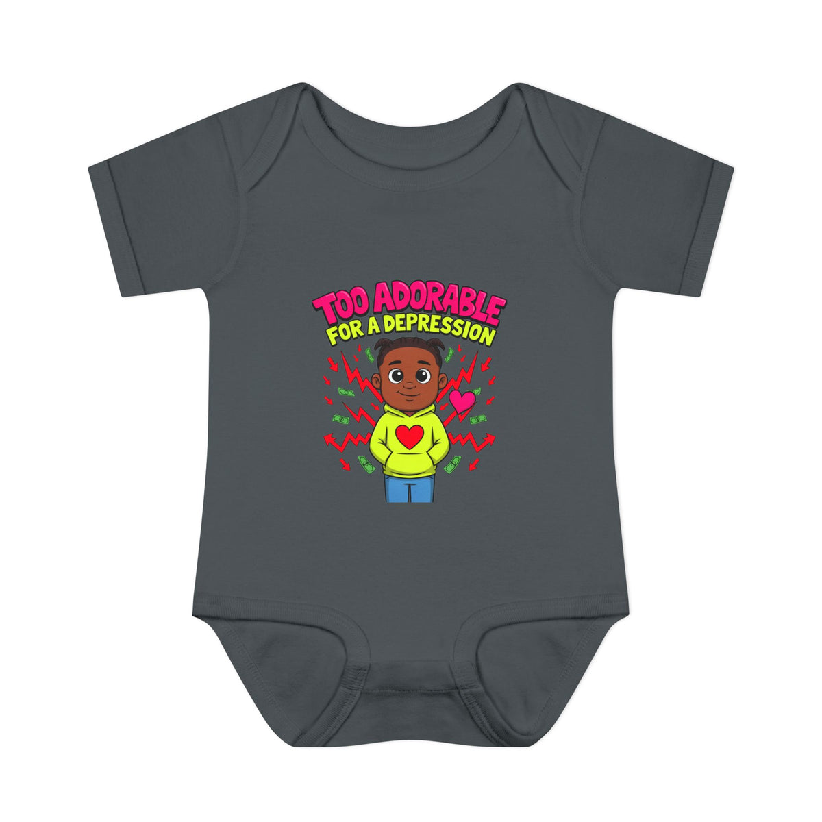 TOO ADORABLE FOR A DEPRESSION. Boys' Baby Bodysuit | Funny Finance Kids Clothing