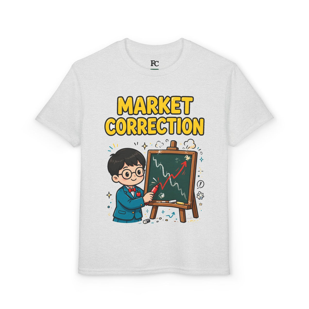MARKET CORRECTION. Boys' Youth Tee | Funny Finance Kids Clothing