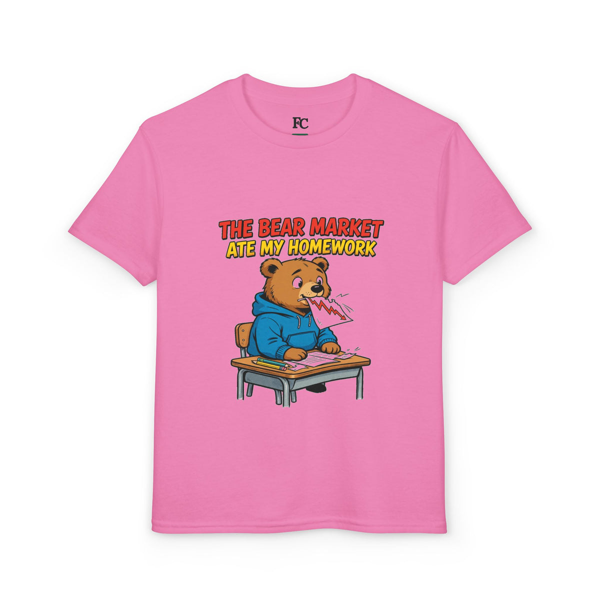 THE BEAR MARKET ATE MY HOMEWORK. Youth Tee | Funny Finance Kids Clothing