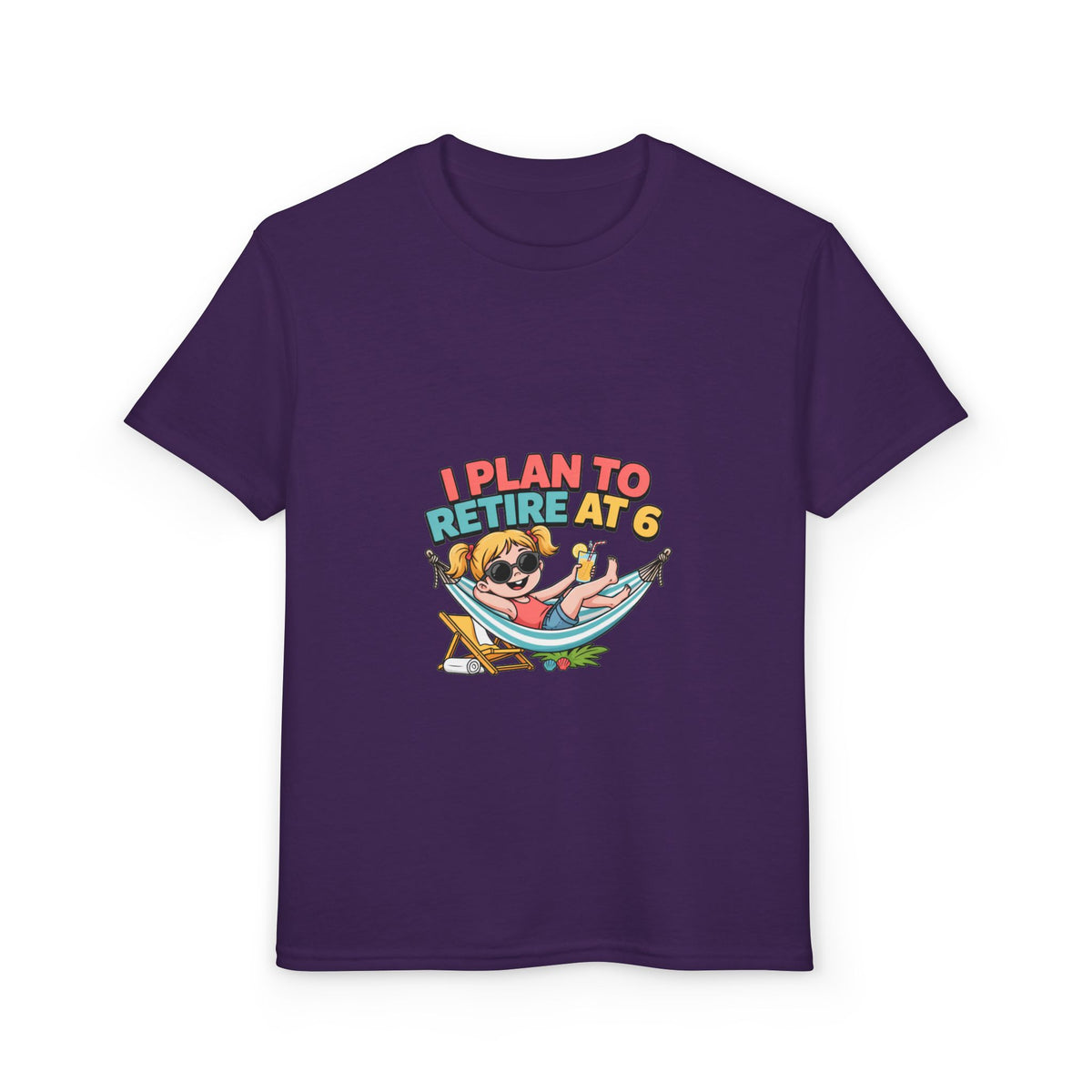 I PLAN TO RETIRE AT 6. Girls' Youth Tee | Funny Finance Kids Clothing