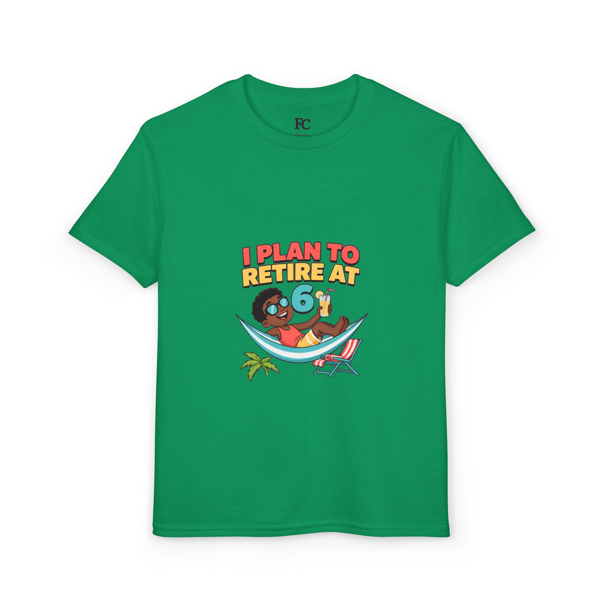 I PLAN TO RETIRE AT 6. Boys' Youth Tee | Funny Finance Kids Clothing