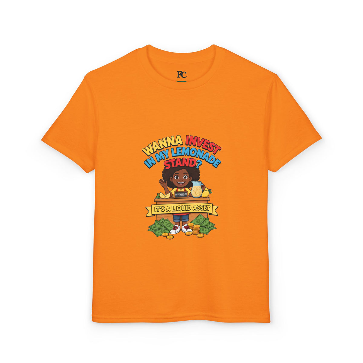 WANNA INVEST IN MY LEMONADE STAND? IT'S A LIQUID ASSET. Youth Tee | Funny Finance Kids Clothing. Youth Tee | Funny Finance Kids Clothing