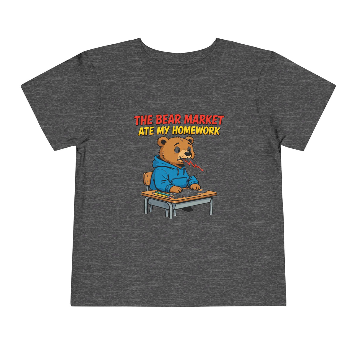 THE BEAR MARKET ATE MY HOMEWORK. Toddler Tee | Funny Finance Kids Clothing