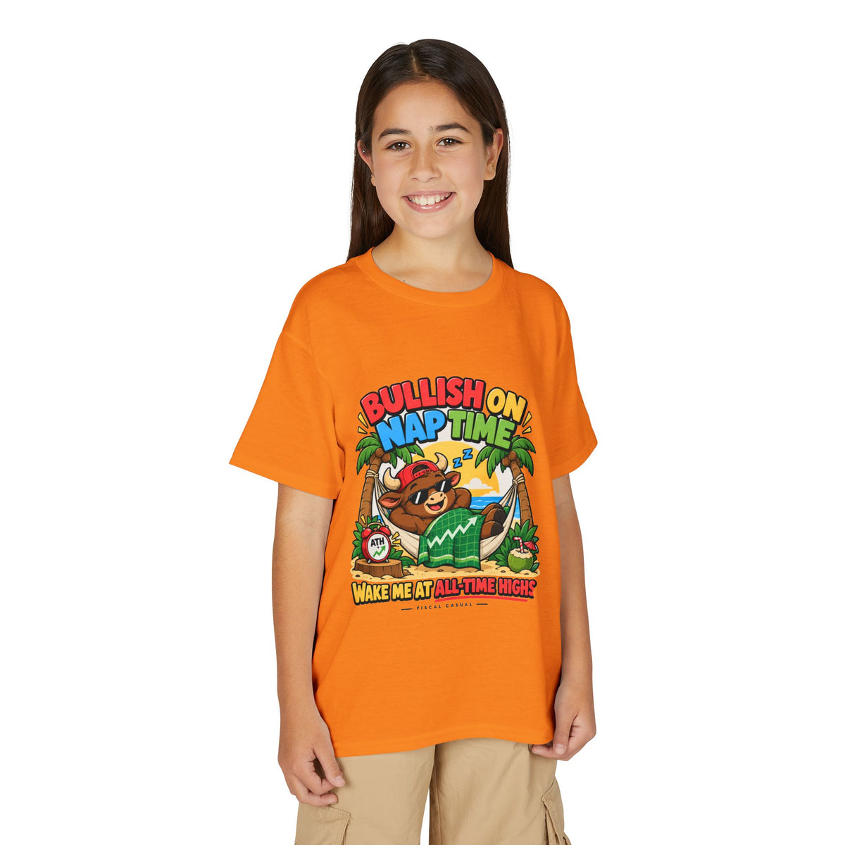 BULL NAP TIME. Youth Tee | Funny Finance Kids Clothing