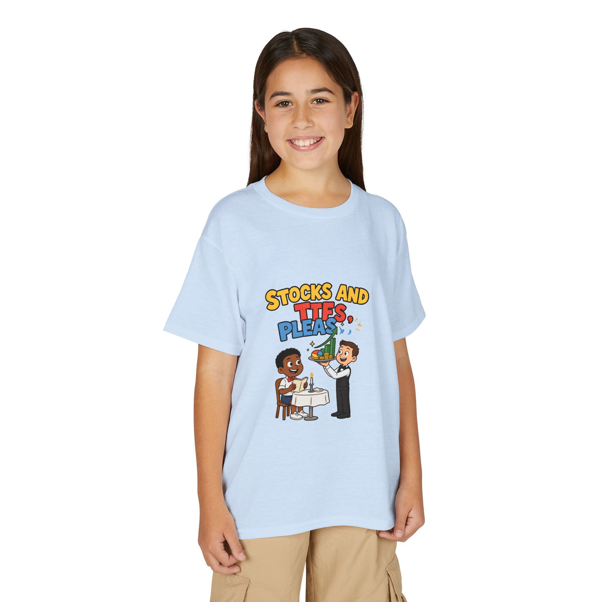 STOCKS AND ETFS, PLEASE. Boys' Youth Tee | Funny Finance Kids Clothing