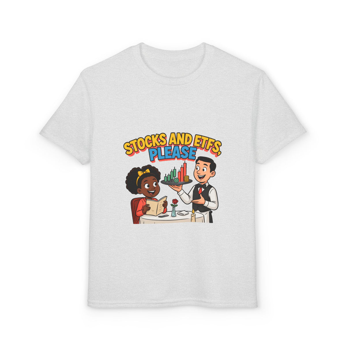 STOCKS AND ETFS, PLEASE. Girls' Youth Tee | Funny Finance Kids Clothing