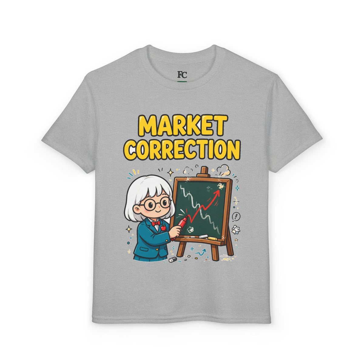 MARKET CORRECTION. Girls' Youth Tee | Funny Finance Kids Clothing