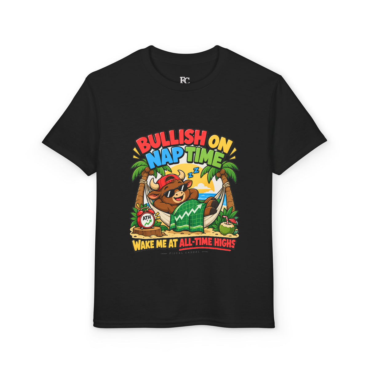 BULL NAP TIME. Youth Tee | Funny Finance Kids Clothing