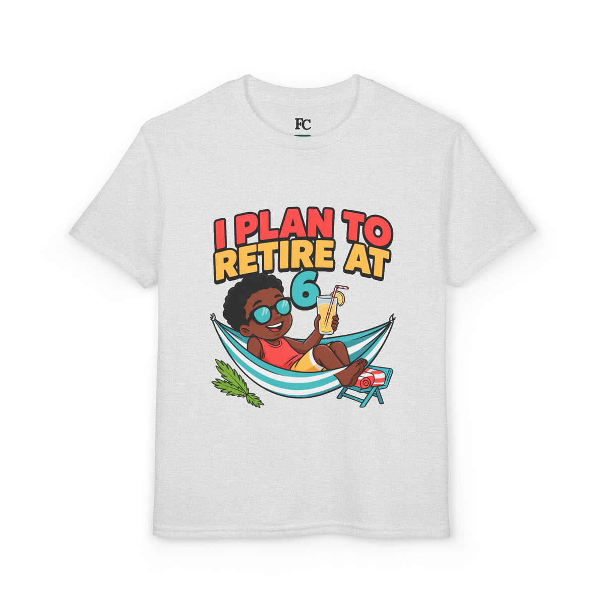 I PLAN TO RETIRE AT 6. Boys' Youth Tee | Funny Finance Kids Clothing