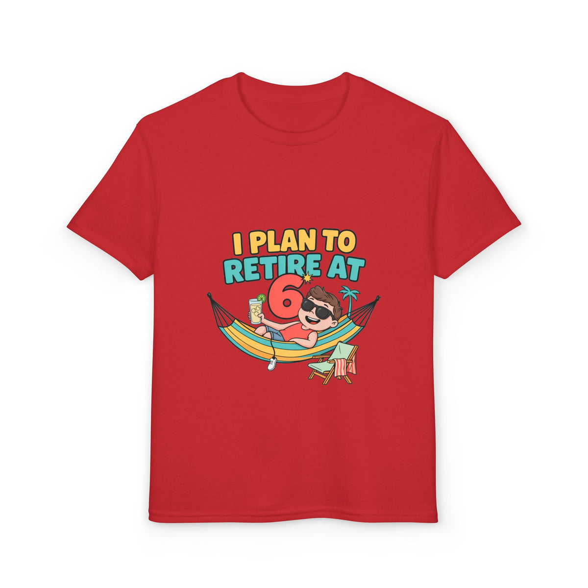I PLAN TO RETIRE AT 6. Boys' Youth Tee | Funny Finance Kids Clothing