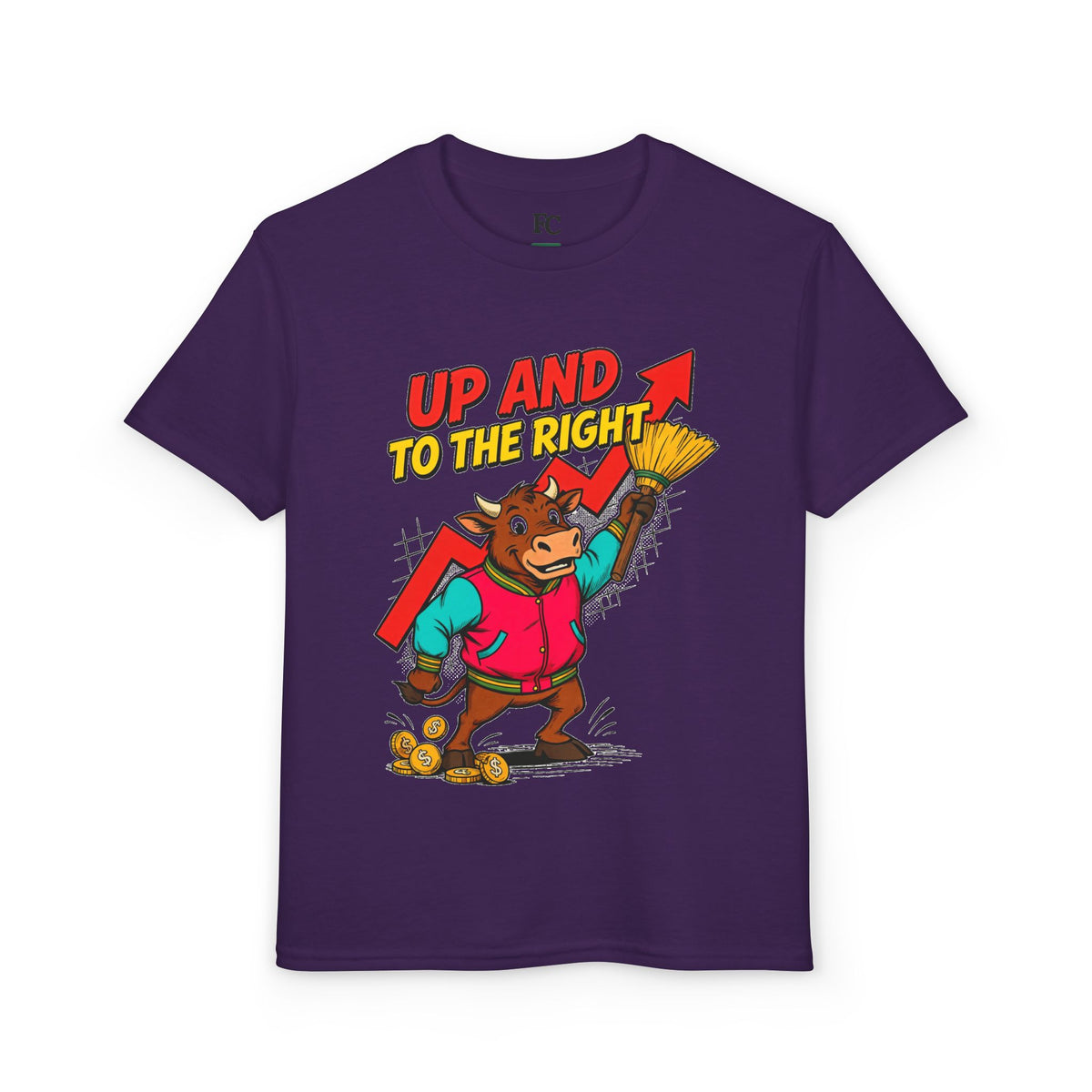 UP AND TO THE RIGHT. Youth Tee | Funny Finance Kids Clothing