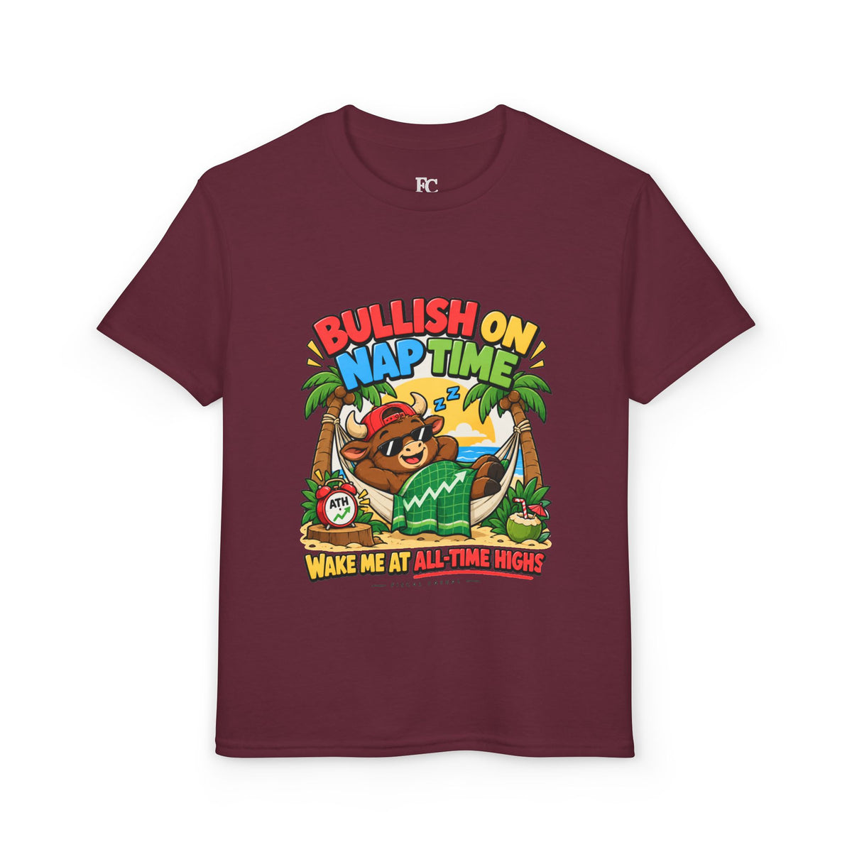 BULL NAP TIME. Youth Tee | Funny Finance Kids Clothing