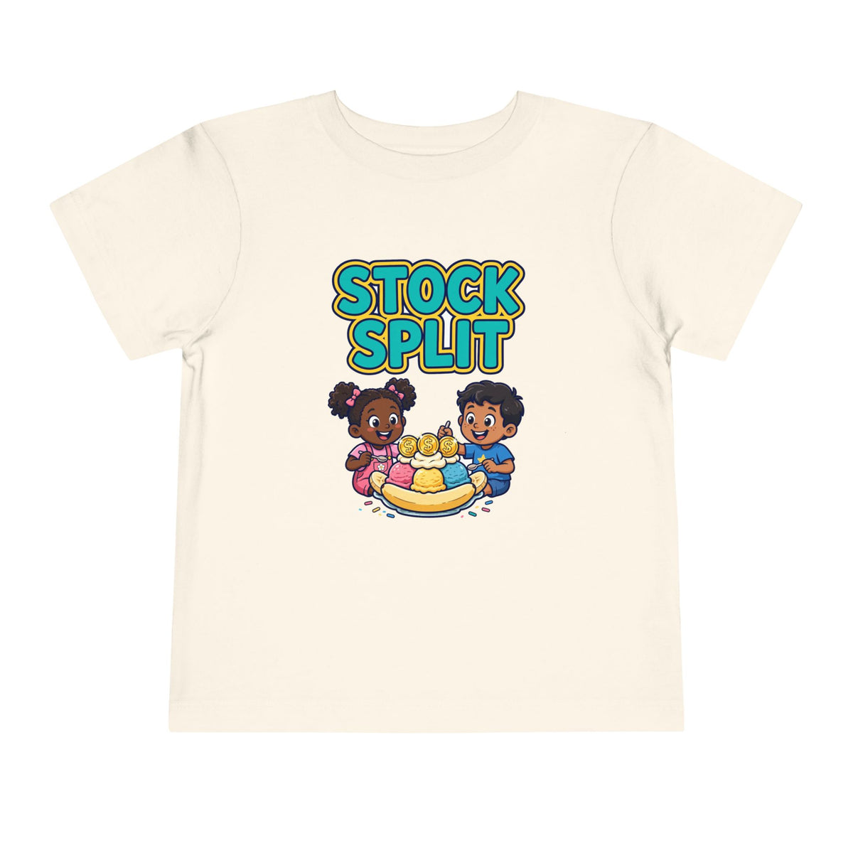 STOCK SPLIT. Girls' Toddler Tee | Funny Finance Kids Clothing