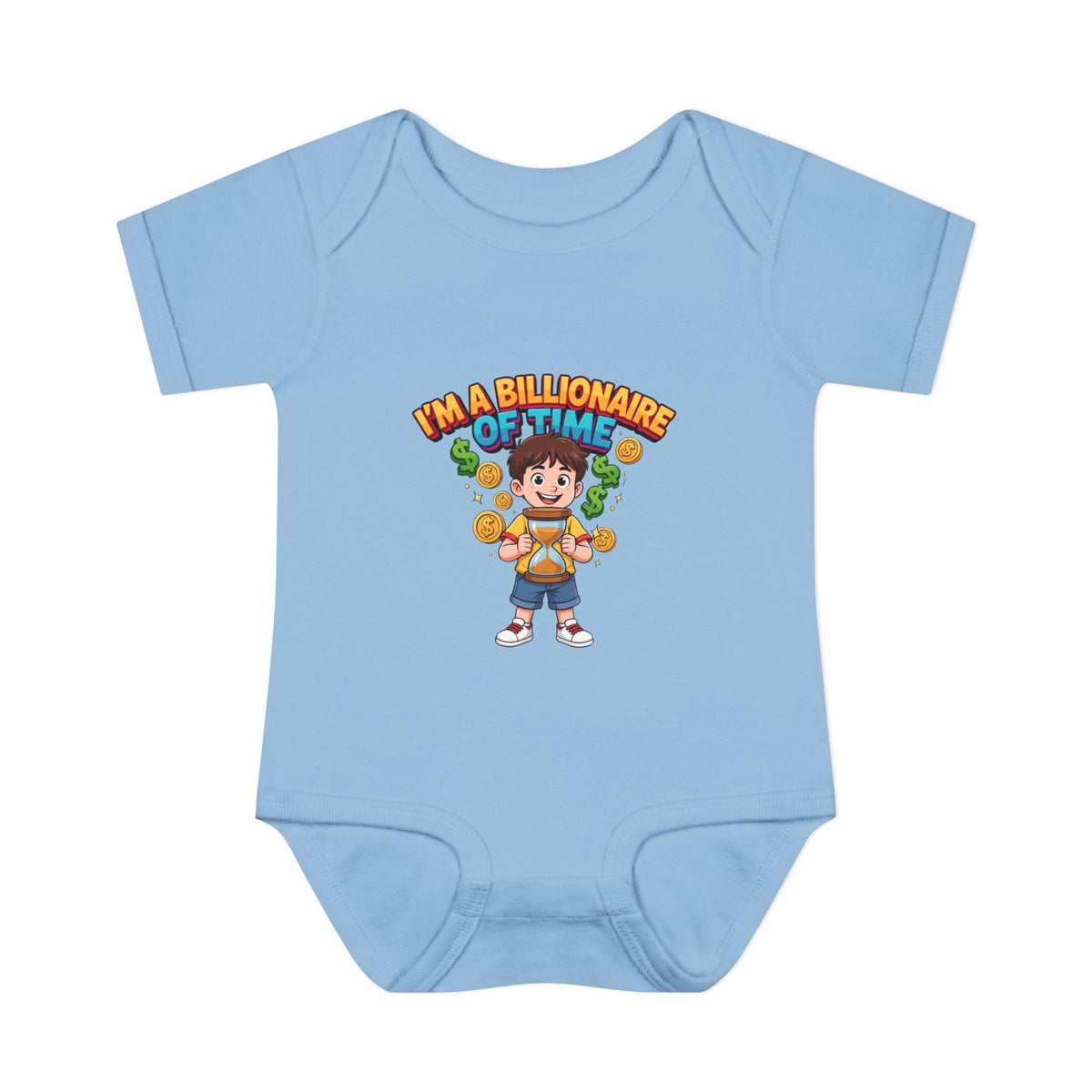 I'M A BILLIONAIRE OF TIME. Boys' Baby Bodysuit | Funny Finance Kids Clothing