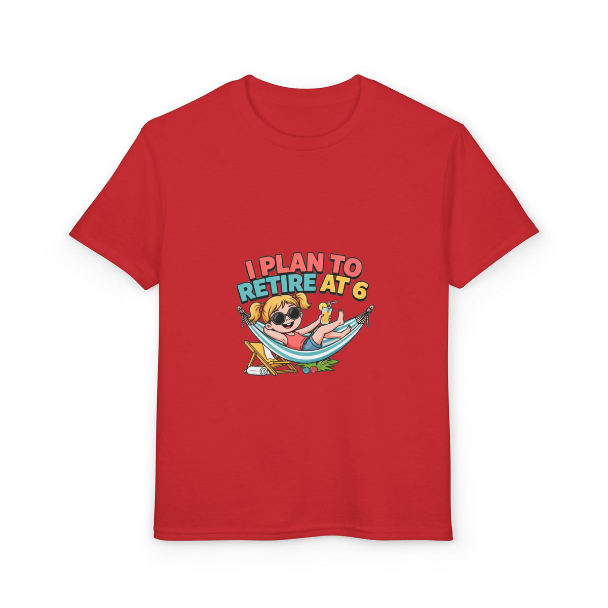 I PLAN TO RETIRE AT 6. Girls' Youth Tee | Funny Finance Kids Clothing