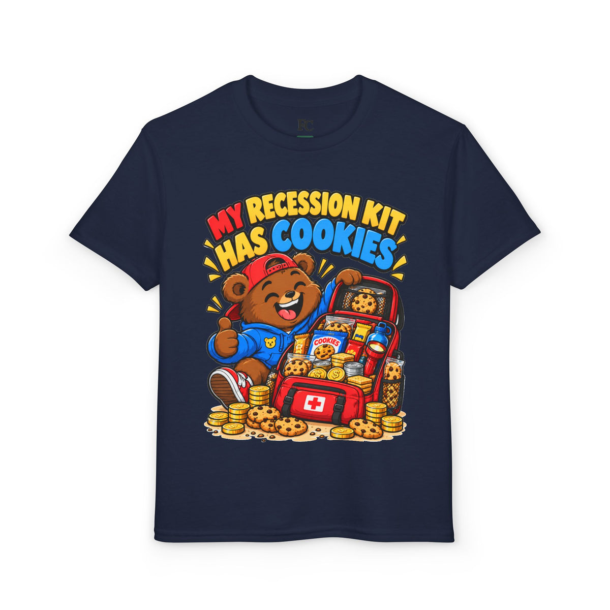 MY RECESSION KIT HAS COOKIES. Youth Tee | Funny Finance Kids Clothing