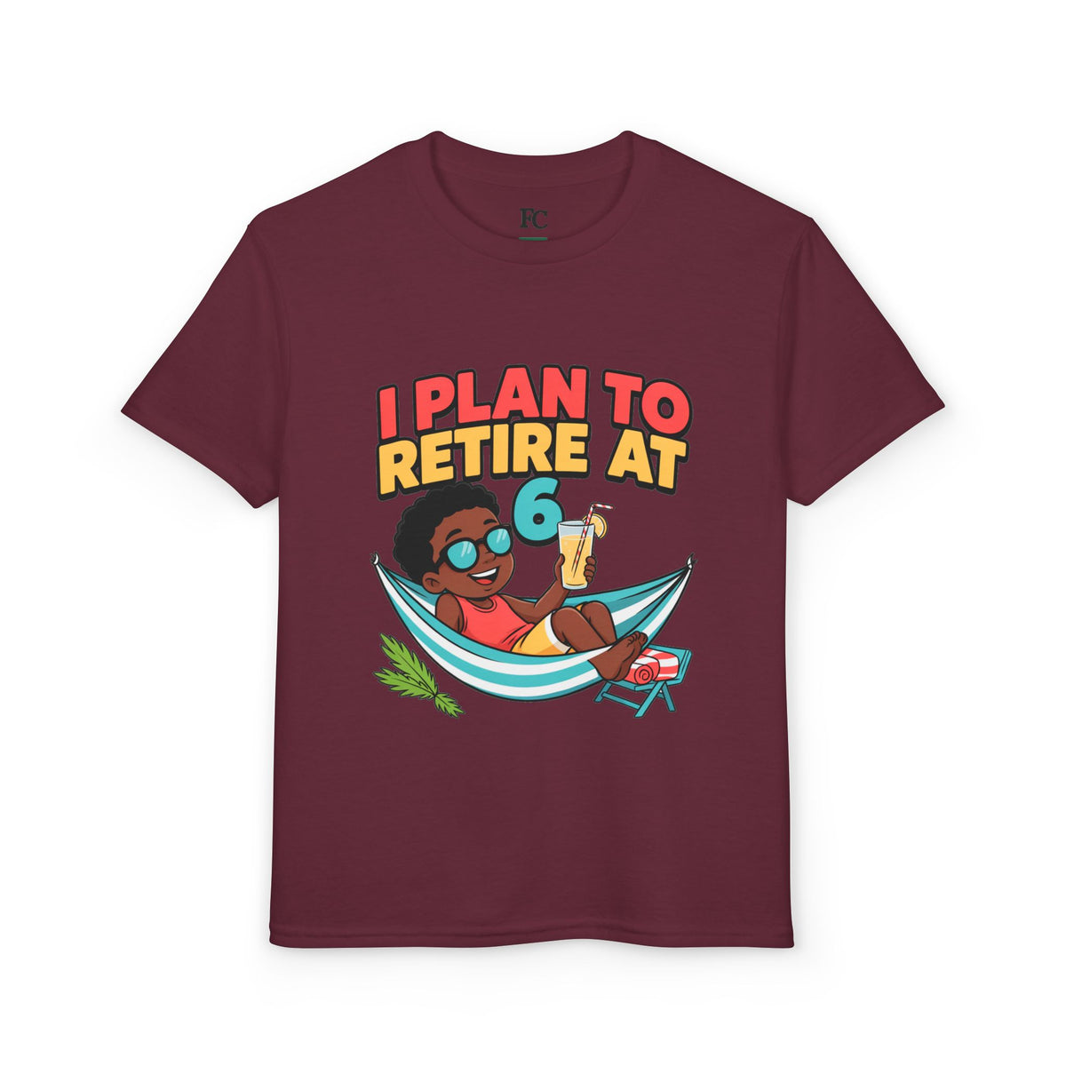 I PLAN TO RETIRE AT 6. Boys' Youth Tee | Funny Finance Kids Clothing