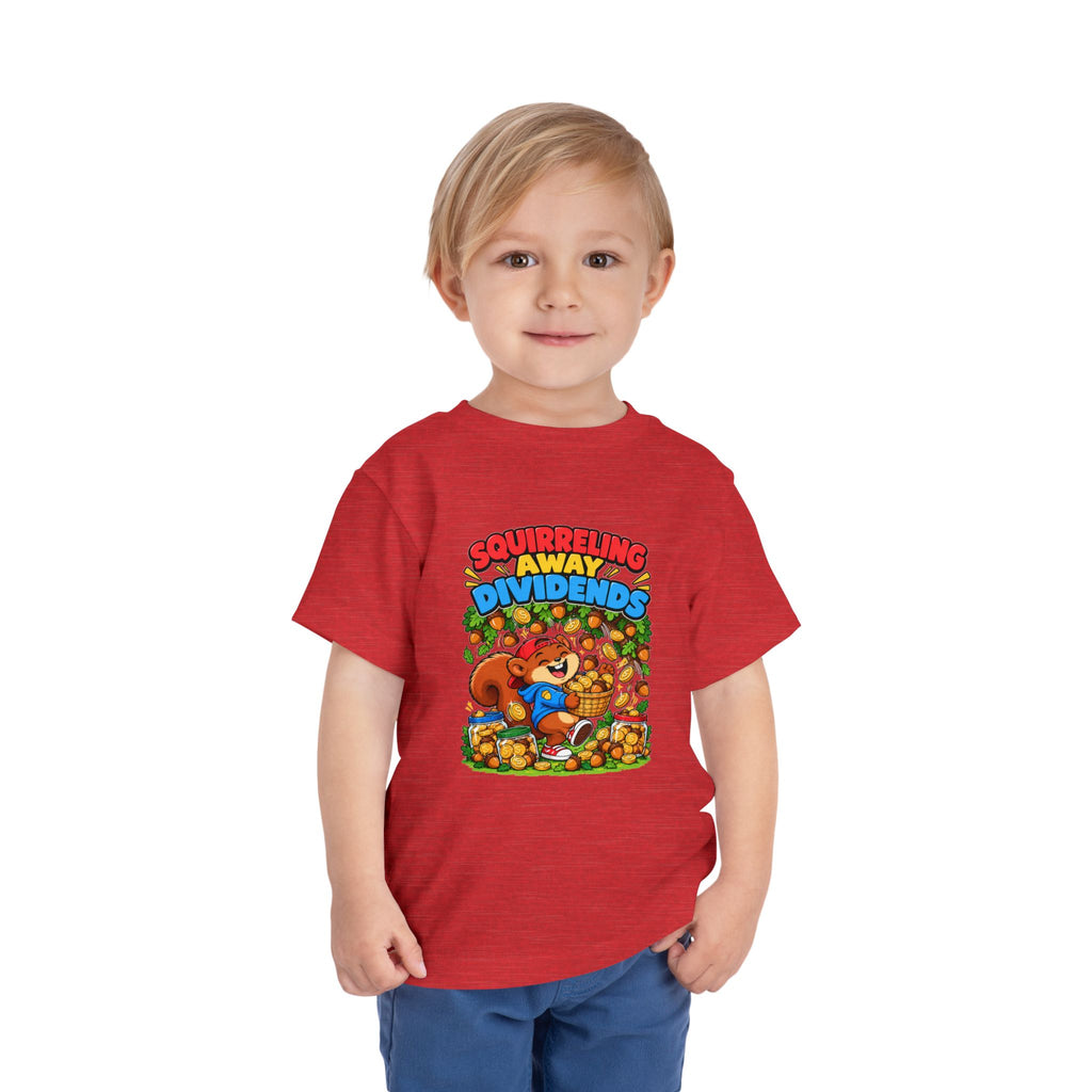 SQUIRRELING AWAY DIVIDENDS. Toddler Tee | Funny Finance Kids Clothing