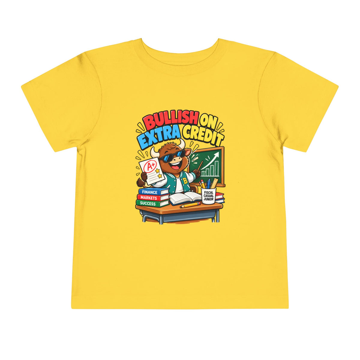 BULLISH ON EXTRA CREDIT. Toddler Tee | Funny Finance Kids Clothing