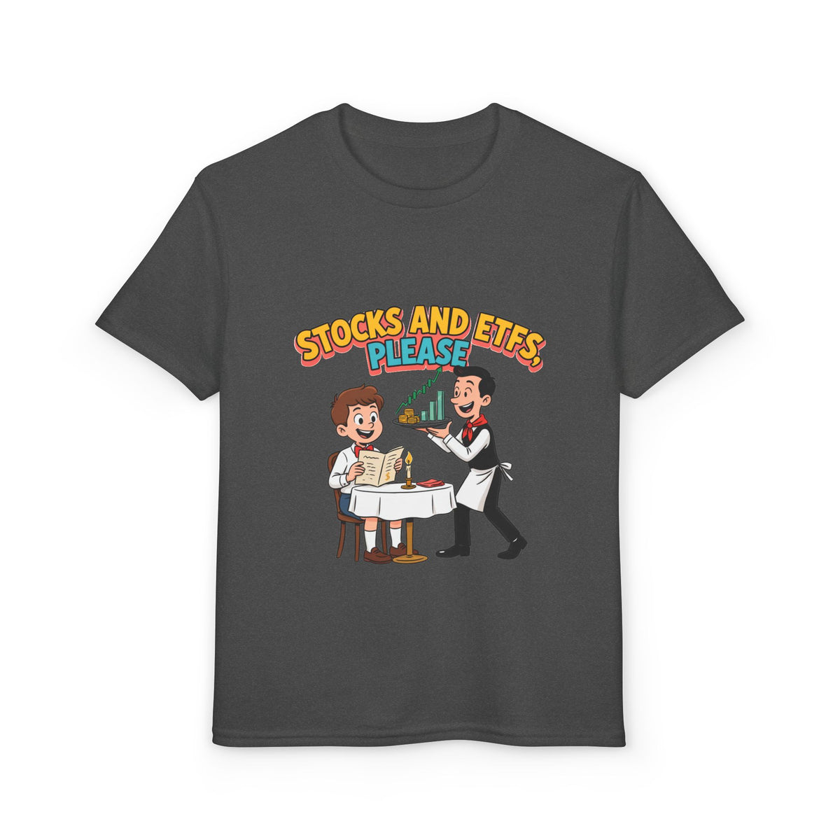 STOCKS AND ETFS, PLEASE. Boys' Youth Tee | Funny Finance Kids Clothing