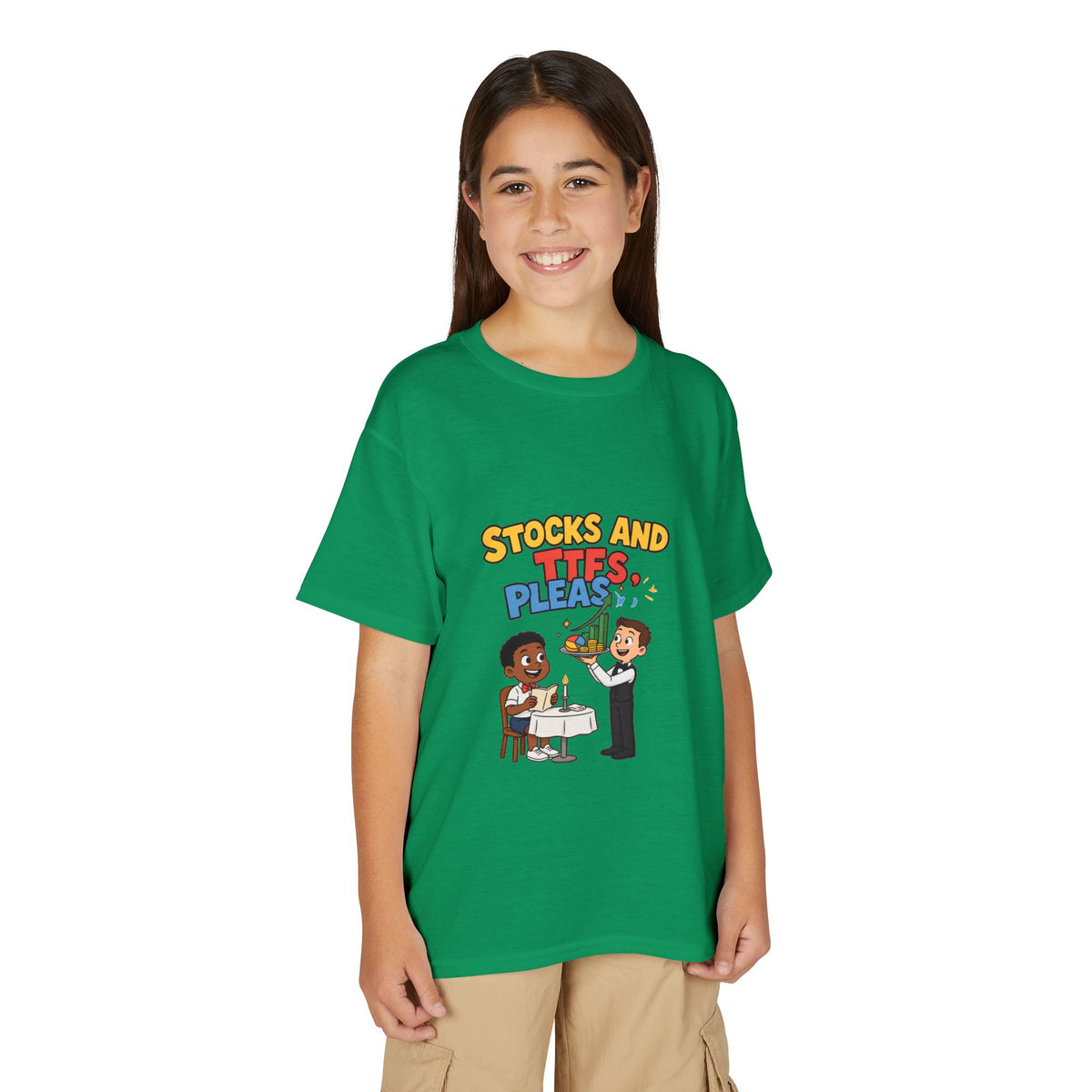 STOCKS AND ETFS, PLEASE. Boys' Youth Tee | Funny Finance Kids Clothing