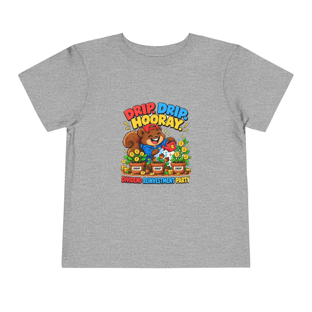 SQUIRREL DIVIDEND PARTY. Toddler Tee | Funny Finance Kids Clothing