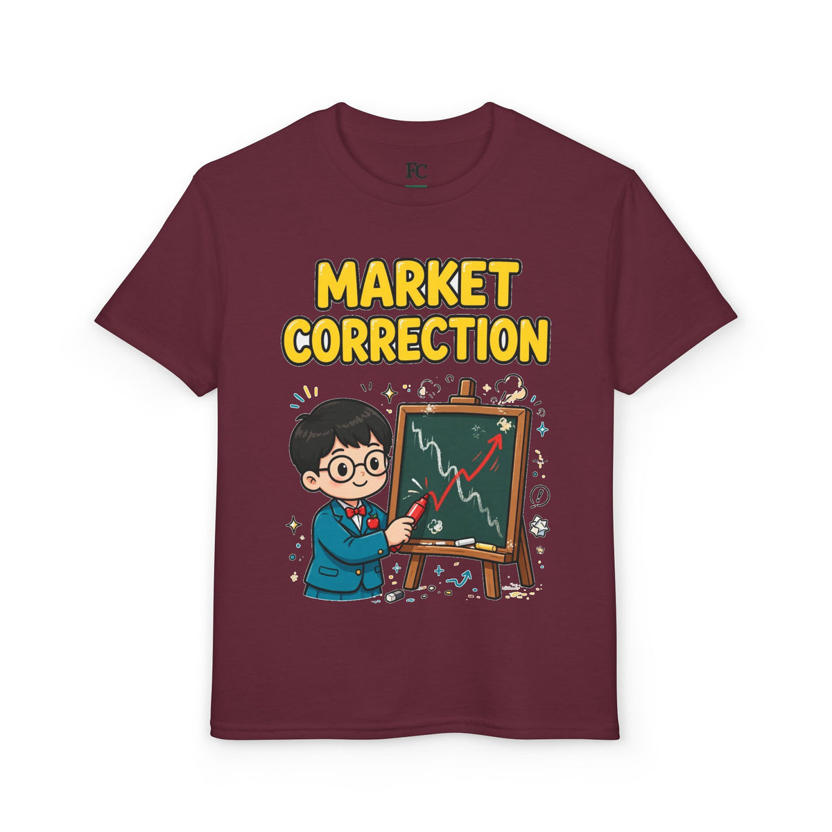 MARKET CORRECTION. Boys' Youth Tee | Funny Finance Kids Clothing