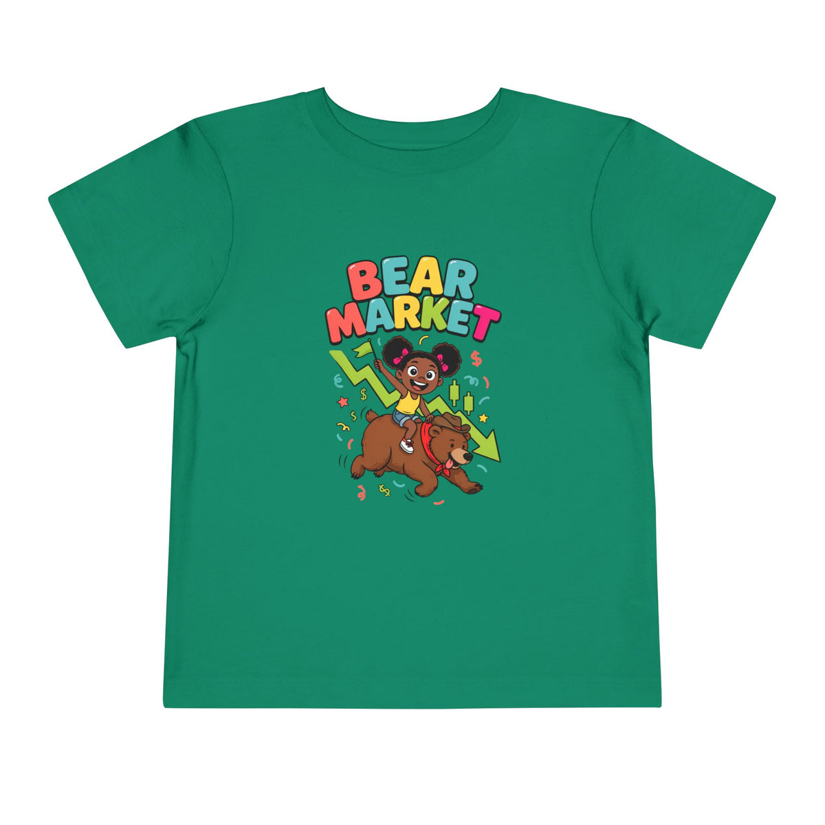 BEAR MARKET. Girls' Toddler Tee | Funny Finance Kids Clothing