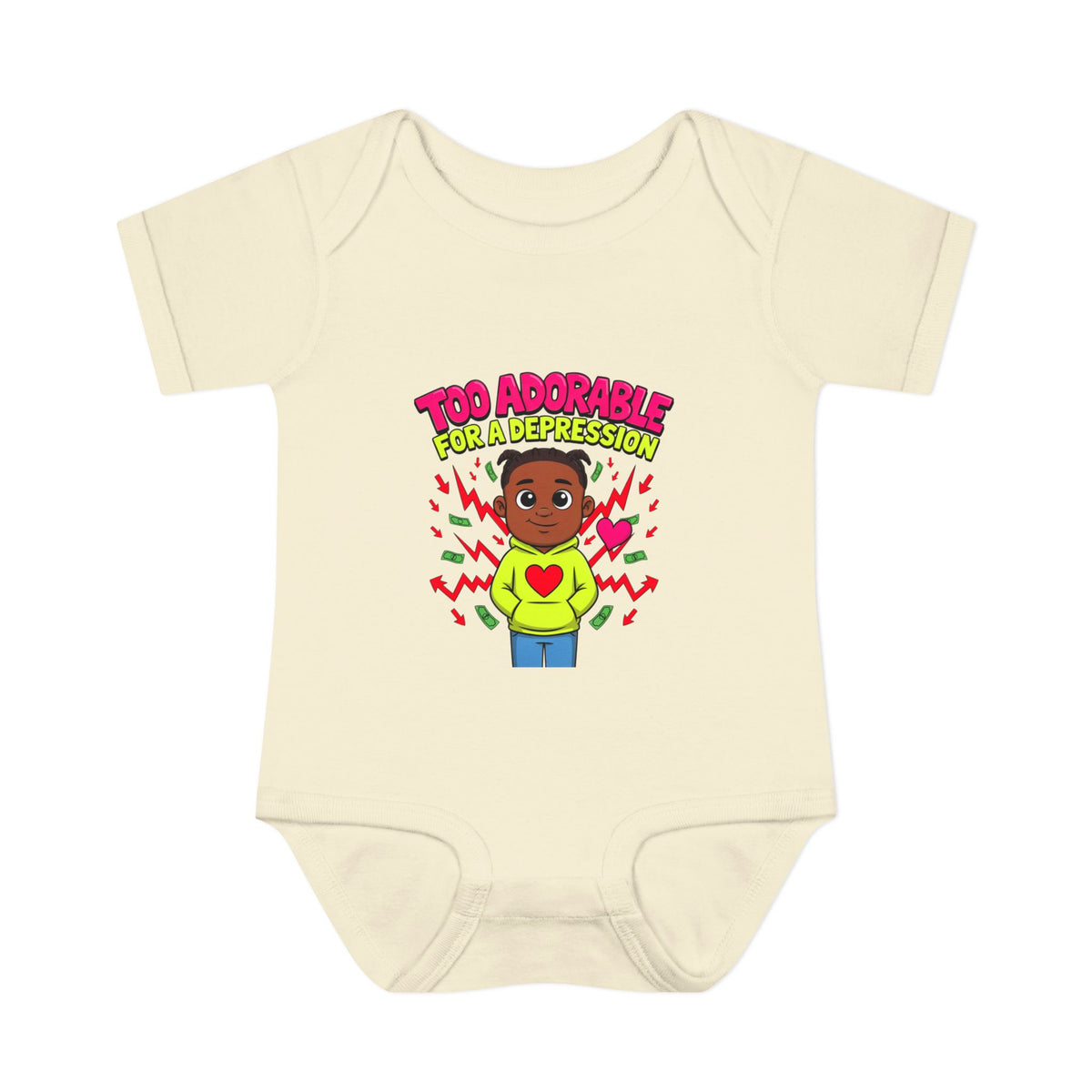 TOO ADORABLE FOR A DEPRESSION. Boys' Baby Bodysuit | Funny Finance Kids Clothing