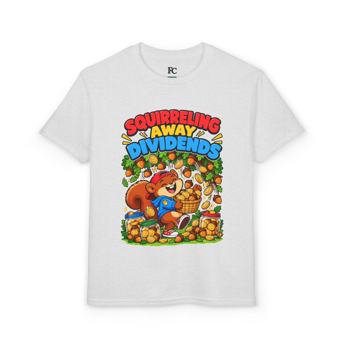 SQUIRRELING AWAY DIVIDENDS. Youth Tee | Funny Finance Kids Clothing