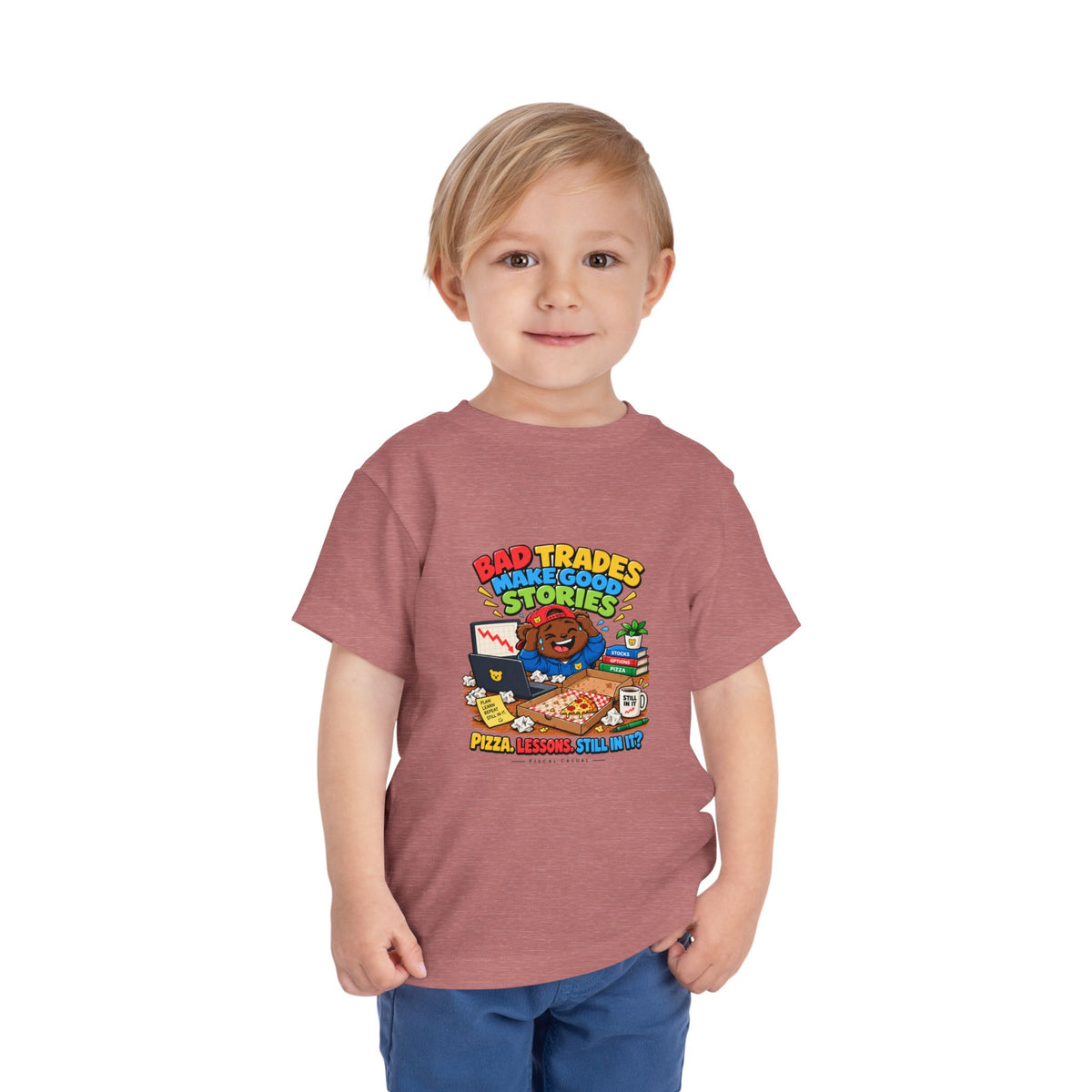 BEAR BAD TRADES. Toddler Tee | Funny Finance Kids Clothing