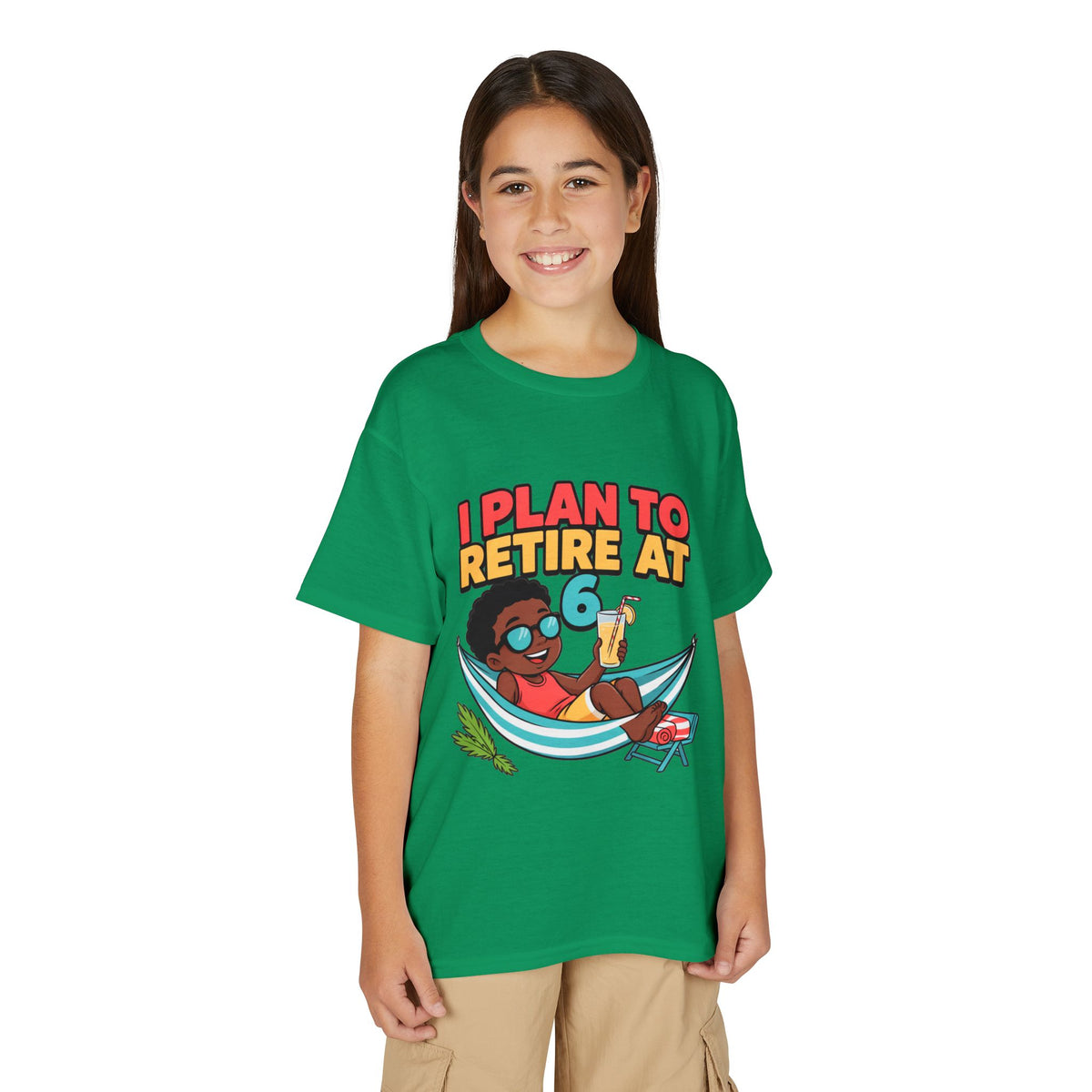 I PLAN TO RETIRE AT 6. Boys' Youth Tee | Funny Finance Kids Clothing