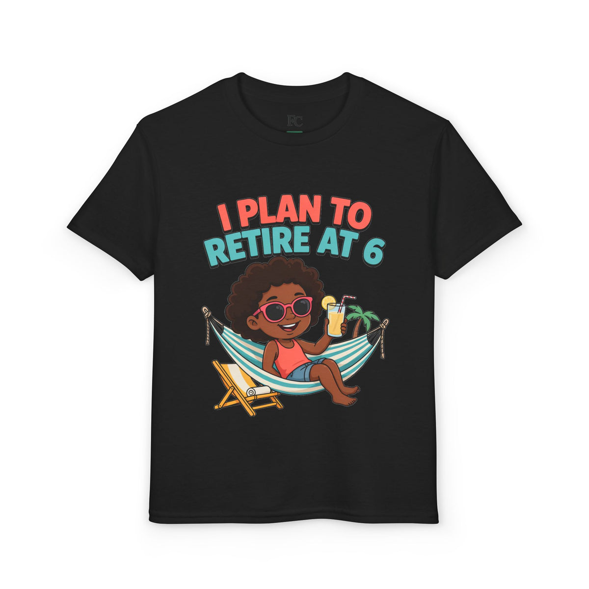 I PLAN TO RETIRE AT 6. Girls' Youth Tee | Funny Finance Kids Clothing