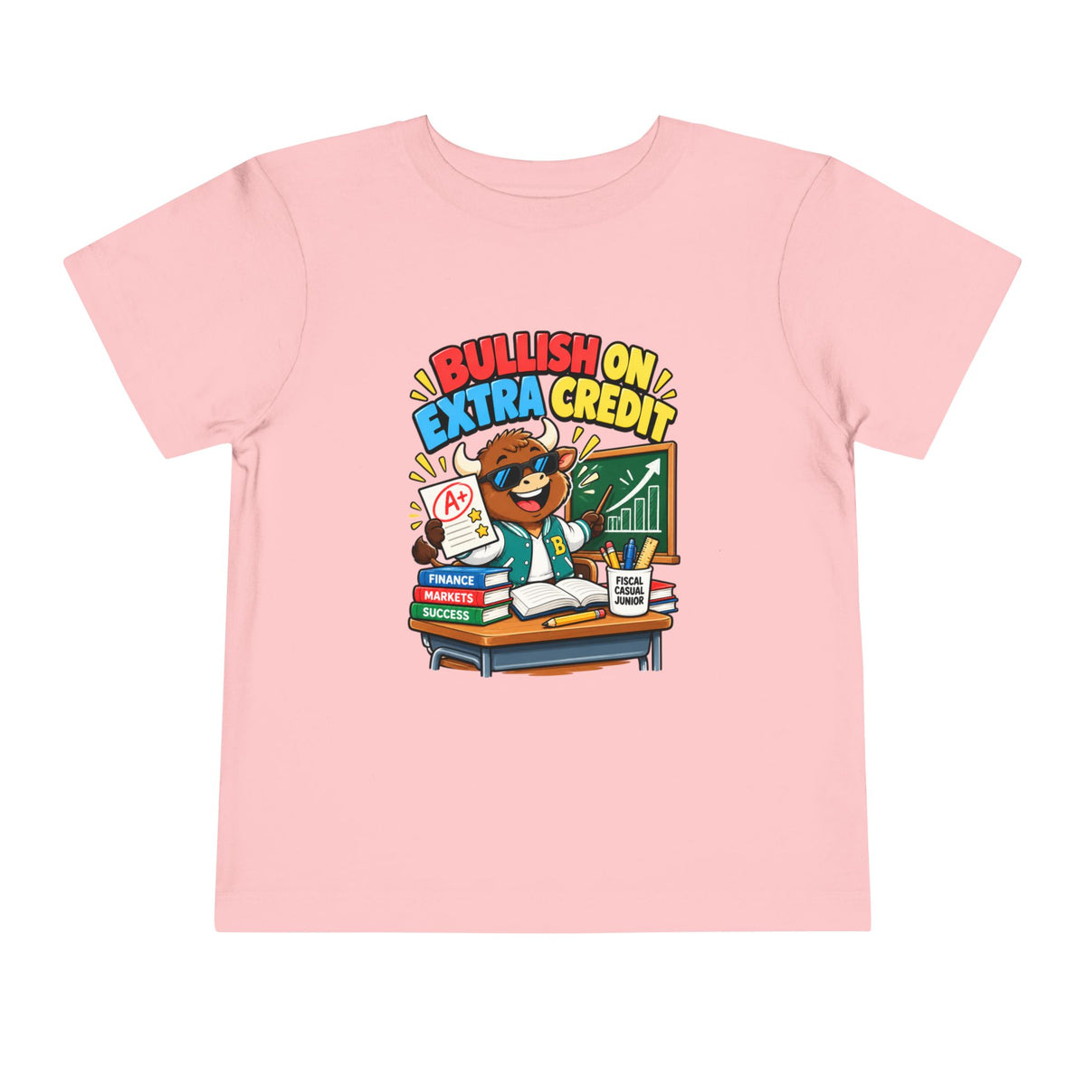 BULLISH ON EXTRA CREDIT. Toddler Tee | Funny Finance Kids Clothing