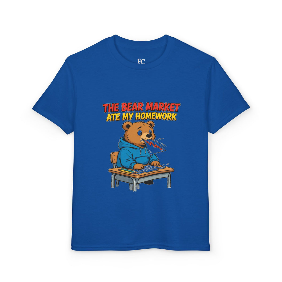 THE BEAR MARKET ATE MY HOMEWORK. Youth Tee | Funny Finance Kids Clothing