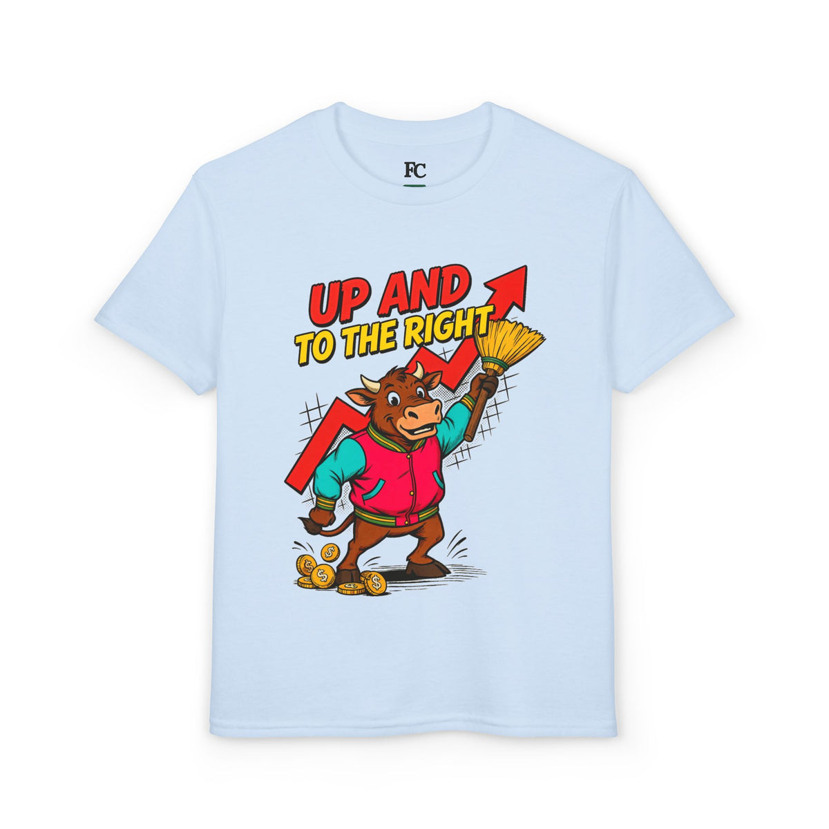 UP AND TO THE RIGHT. Youth Tee | Funny Finance Kids Clothing