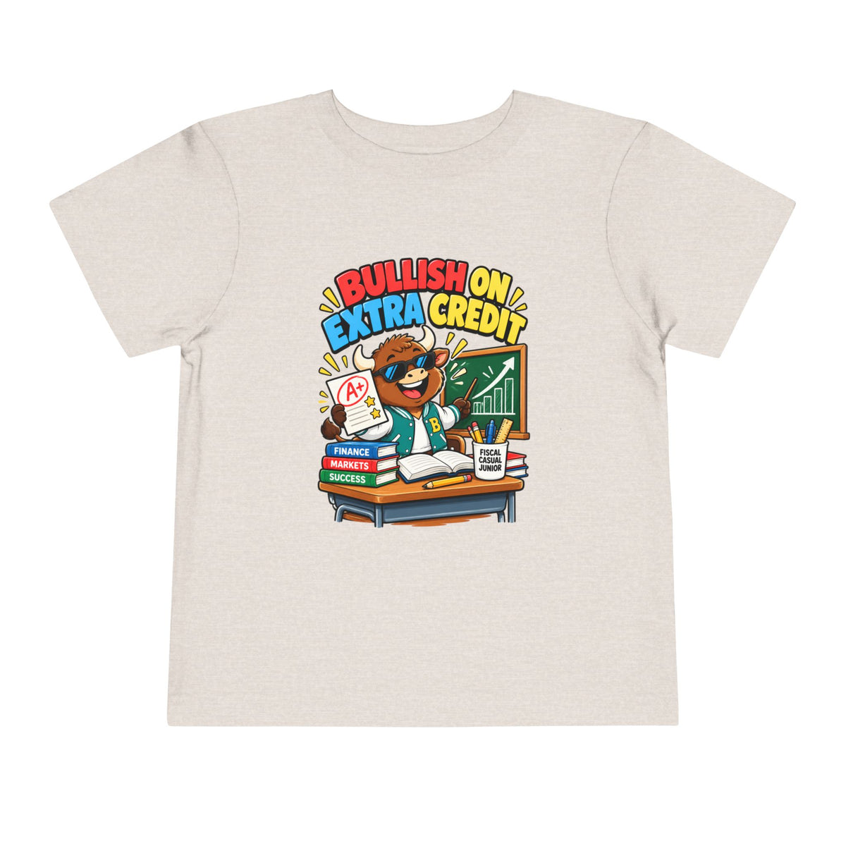 BULLISH ON EXTRA CREDIT. Toddler Tee | Funny Finance Kids Clothing