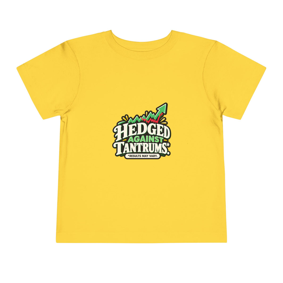 HEDGED AGAINST TANTRUMS. Toddler Tee | Funny Finance Kids Clothing