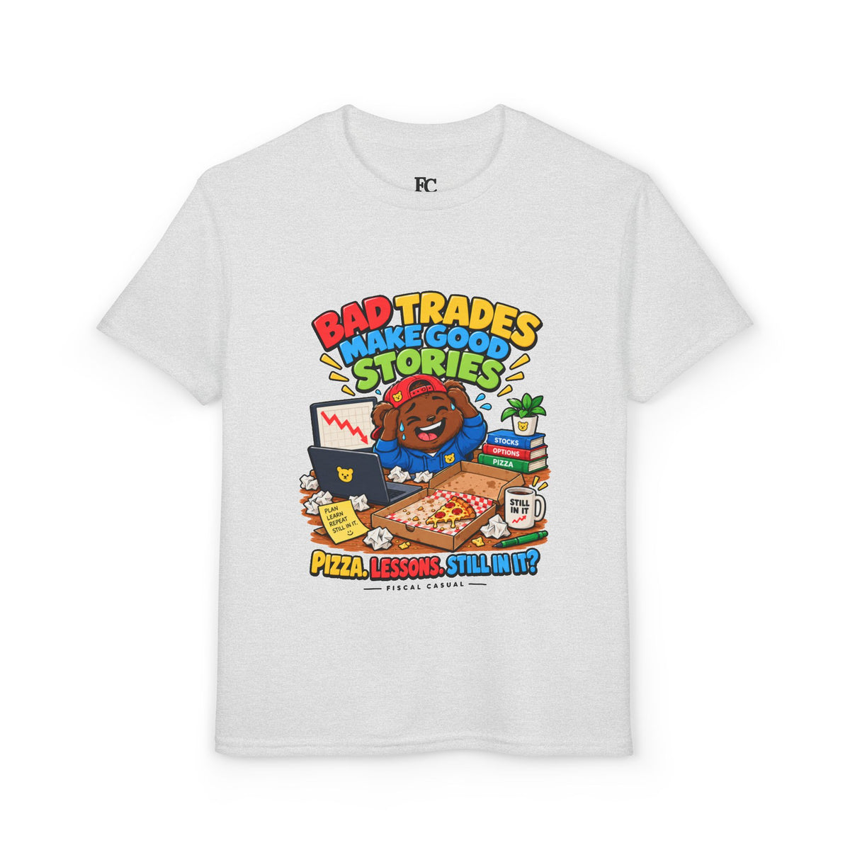 BEAR BAD TRADES. Youth Tee | Funny Finance Kids Clothing