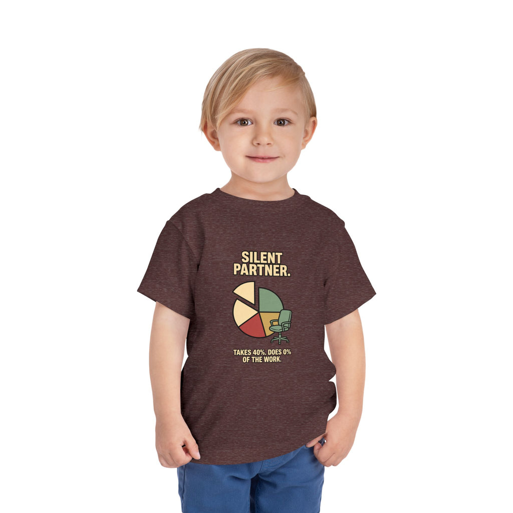 SILENT PARTNER. Toddler Tee | Funny Finance Kids Shirt