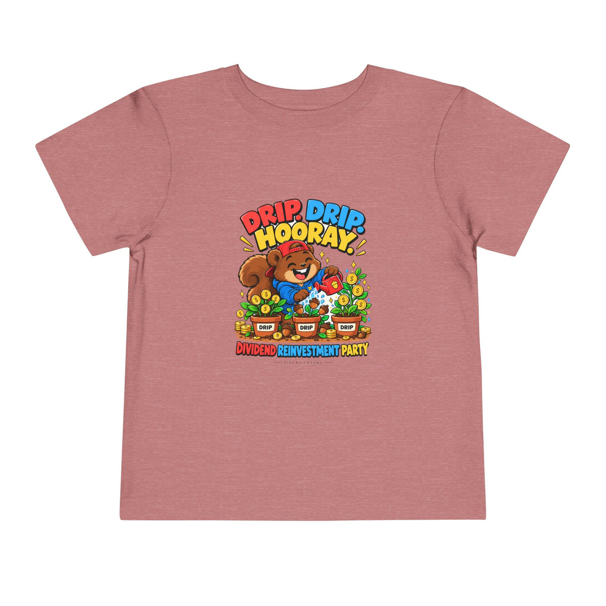SQUIRREL DIVIDEND PARTY. Toddler Tee | Funny Finance Kids Clothing