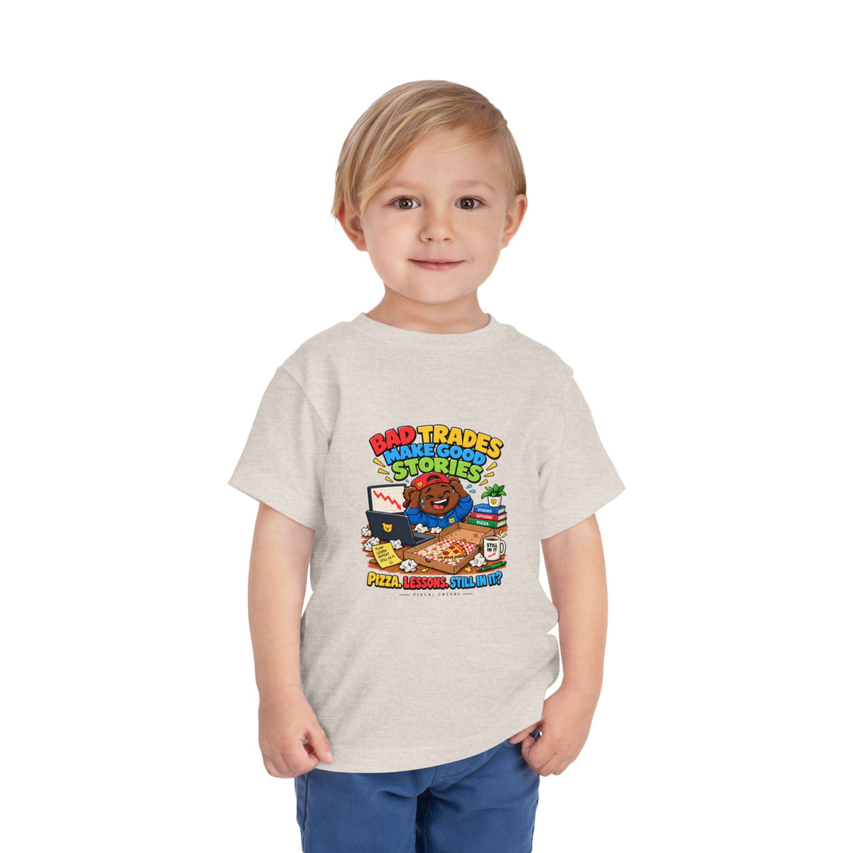 BEAR BAD TRADES. Toddler Tee | Funny Finance Kids Clothing