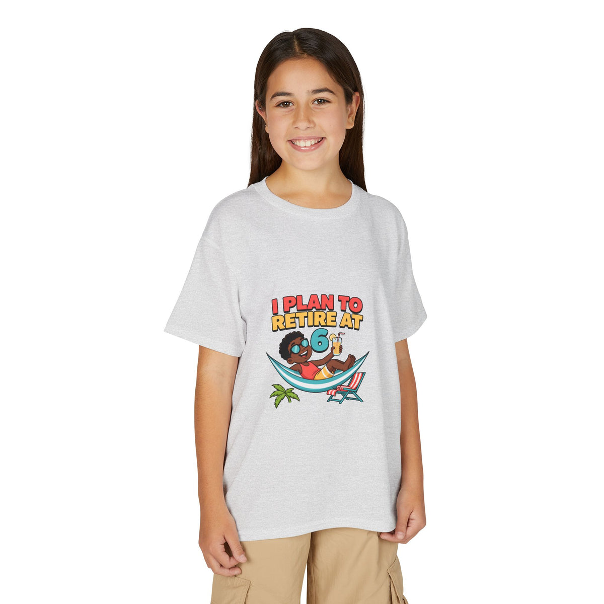 I PLAN TO RETIRE AT 6. Boys' Youth Tee | Funny Finance Kids Clothing