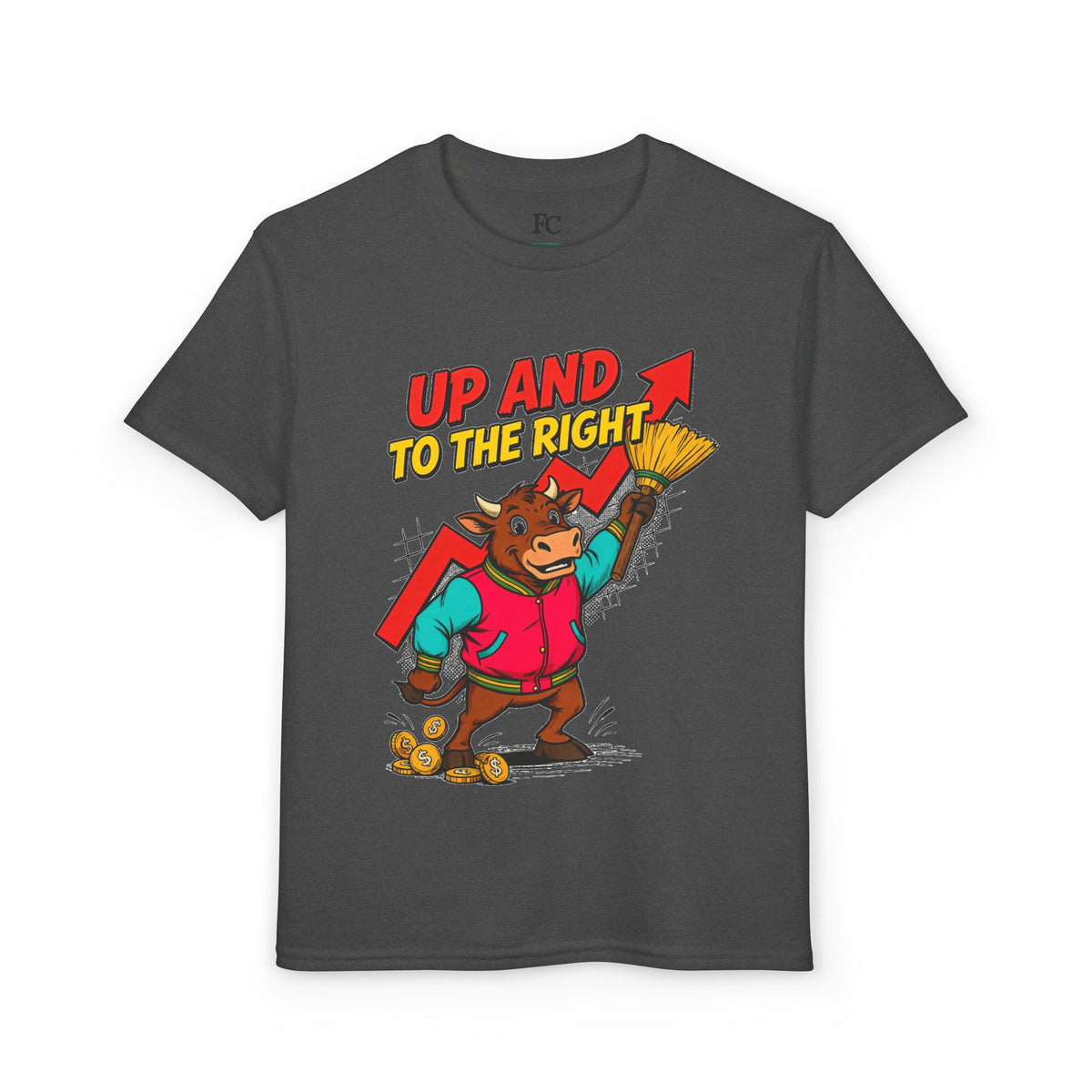 UP AND TO THE RIGHT. Youth Tee | Funny Finance Kids Clothing