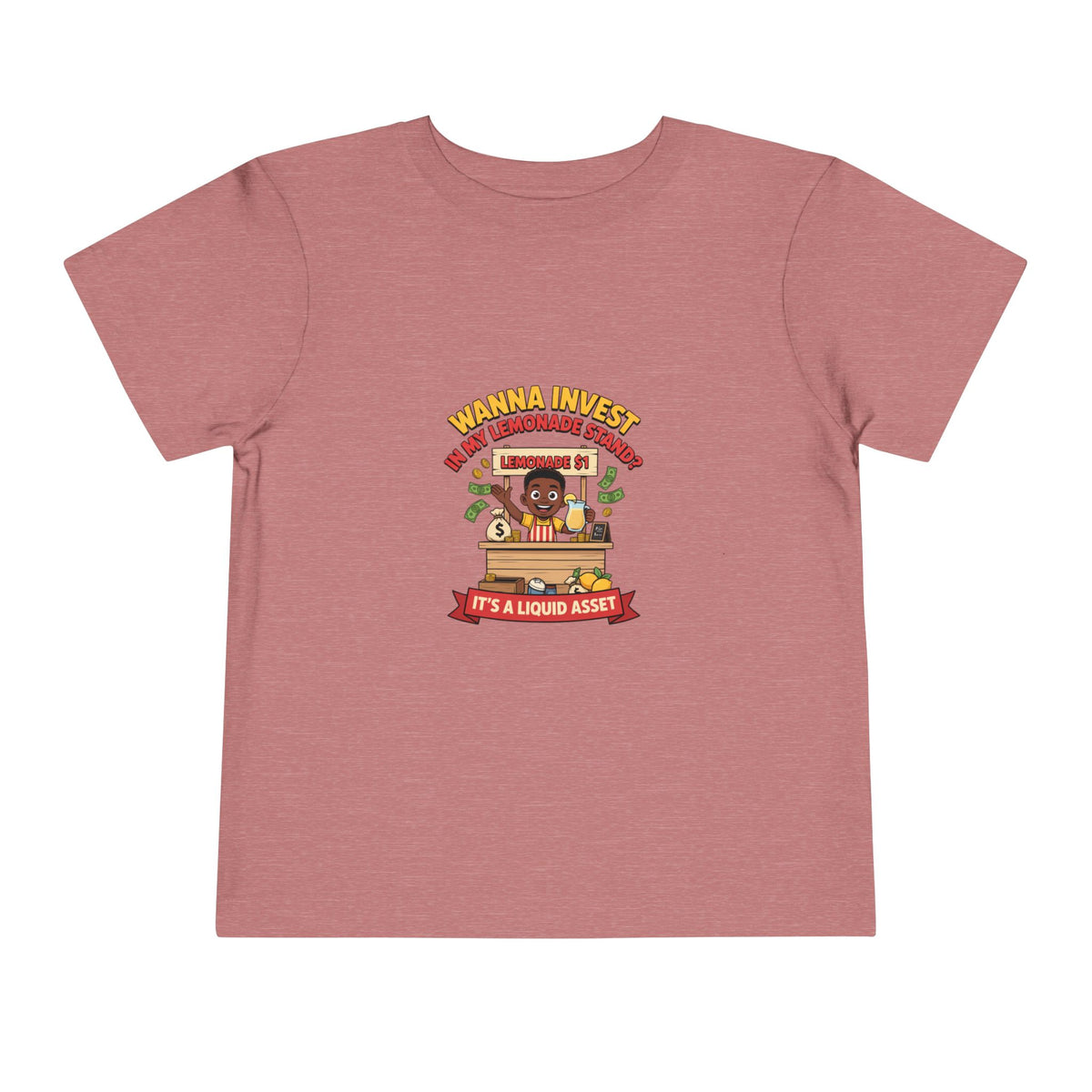 WANNA INVEST IN MY LEMONADE STAND? IT'S A LIQUID ASSET. Boys' Toddler Tee | Funny Finance Kids Clothing