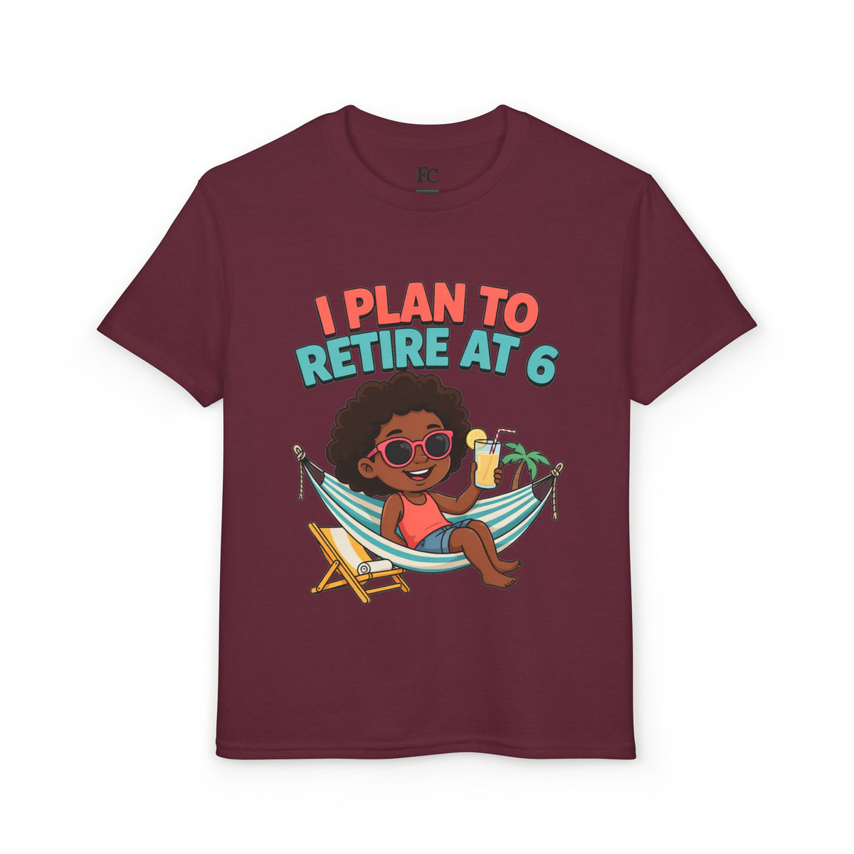 I PLAN TO RETIRE AT 6. Girls' Youth Tee | Funny Finance Kids Clothing